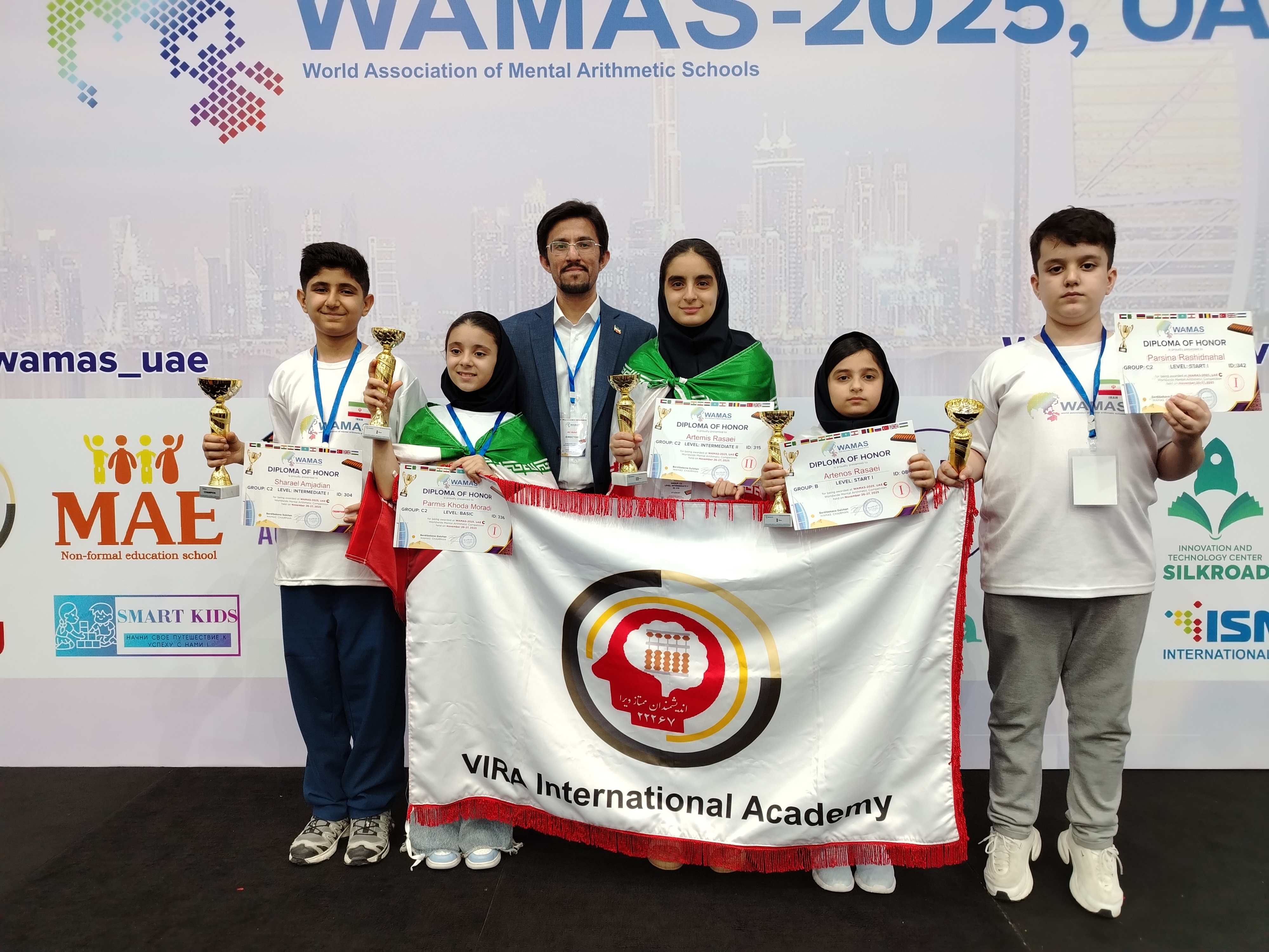 قهرمانی تیم چرتکه و محاسبات ویرا در مسابقات جهانی چرتکه و محاسبات 2025 امارات